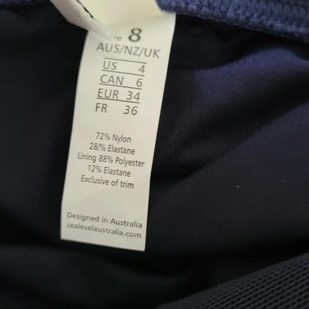 New Sea Level Navy Cross Front Tankini Swim Top 4 - Picture 7 of 8